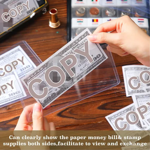 Vista 2 de Yexiya 600 soportes para billetes de dólar de PVC, fundas protectoras transparentes para billetes, 6.9 x 2.95 pulgadas