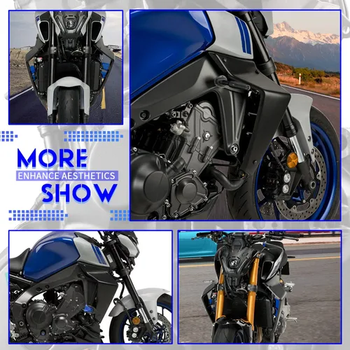 Vista 6 de Deflectores fijos de ala de carenado de aleta para motocicleta Downforce Downforce Downforce Naked Spoilers para Y.amaha MT09 MT 09 MT-09 SP 2021
