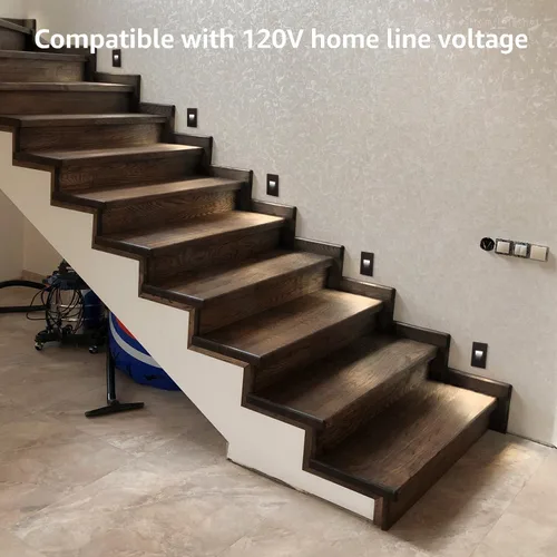 Vista 7 de LEONLITE - Luces LED para escalones de 3CCT 120V, 3.5W 110LM regulables del 5% al 100%, impermeables para interiores y exteriores, verticales, luz