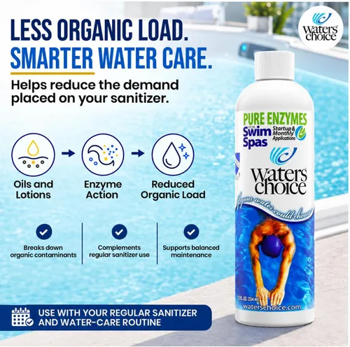 Vista 6 de Waters Choice Enzimas para spas de natación, tratamiento de agua de spa para spas de natación de 1000 a 2000 galones, específicamente formuladas