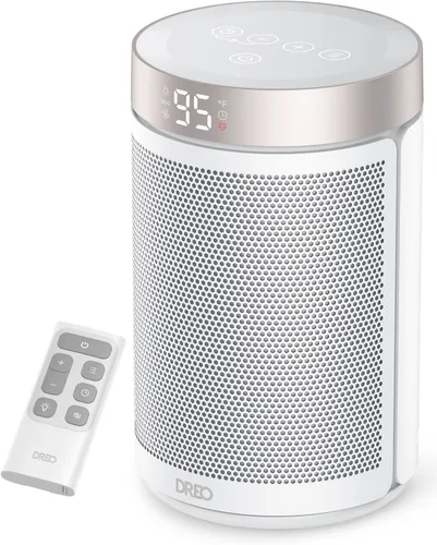 Vista 9 de Dreo - Calefactor eléctrico portátil de interior, con termostato, pantalla digital, temporizador 1-12 h, modo ecológico/ventilador, 1500 W PTC