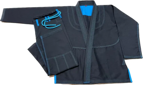 Vista 3 de Bjj Gi Jiu Jitsu con punto verde azulado Bjj Gi Jiu Jitsu Kimonos Gi 100% algodón Perl tejido 450GSM
