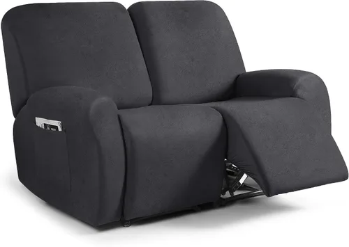 Vista 19 de ANARACHON Fundas para sillas reclinables con aspecto de cuero, funda elástica de 4 piezas, funda suave para silla reclinable, protector de muebles