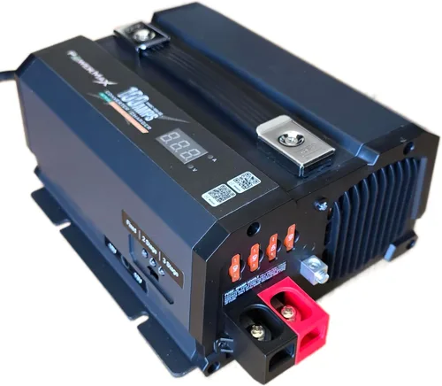 Vista 8 de Cargador de batería PowerMax PMBC-75 de 75 amperios y 12 V con abrazaderas.