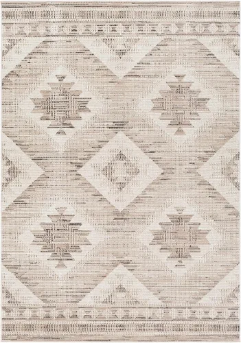 Vista 16 de Hoylake Southwestern - tapete estilo tribal, azteca, indio americano e indie, felpudo, pequeño, marrón, gris, negro, 1 pie y 10 pulgadas por 2 pies