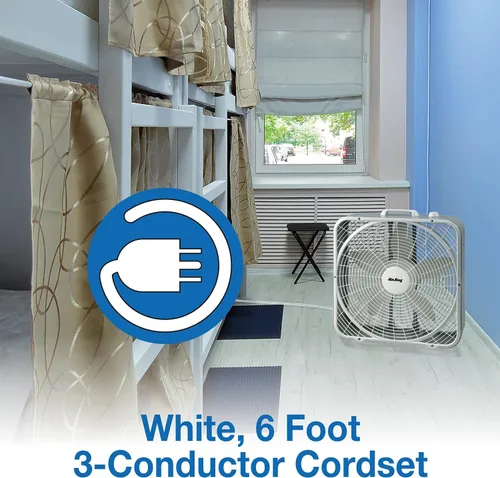 Vista 4 de Air King 9723 Ventilador de caja de 3 velocidades de 20 pulgadas, color blanco