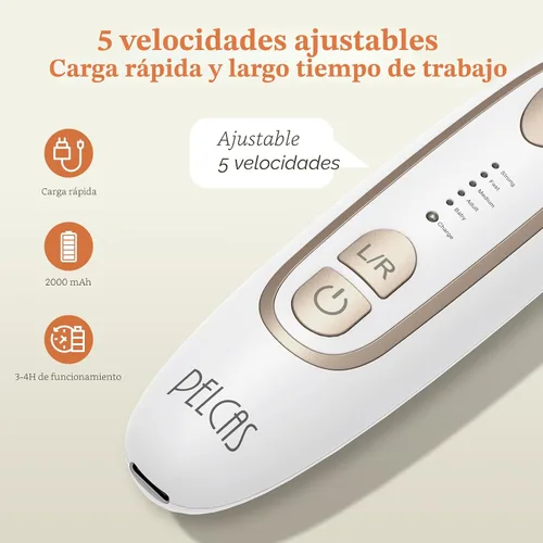 Vista 7 de PELCAS Lijadora Eléctrica de Uñas de los Pies para Uñas Gruesas, Kit de Manicura y Pedicura de 5 Velocidades, Taladro de Uñas Inalámbrico con Luz