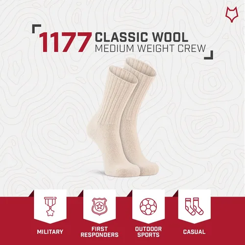 Vista 5 de FoxRiver Calcetines deportivos de lana clásica para hombres y mujeres reforzados para máxima durabilidad natural talla L 1177