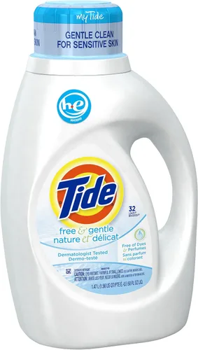 Vista 13 de Tide Free & Gentle - Detergente líquido suave para ropa, 64 cargas