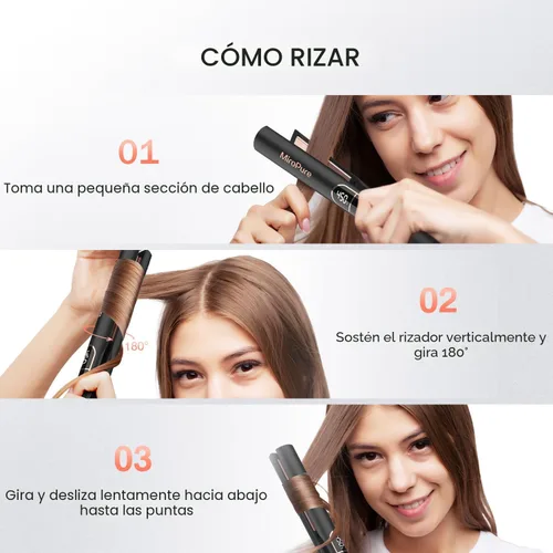 Vista 7 de MiroPure Alisadora de Cabello, Alisadora de Cabello con Placas de Titanio de 1 Pulgada con Calentamiento de 15S, Plancha de Cabello Profesional