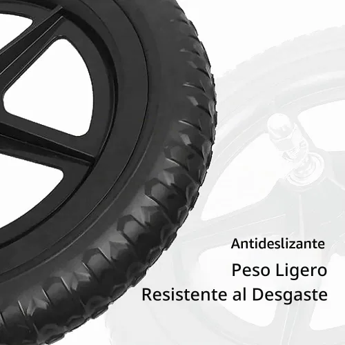 Vista 2 de Rueda de repuesto para bicicleta de equilibrio de 12 pulgadas, rueda de bicicleta de equilibrio de espuma EVA compatible con Strider, color negro