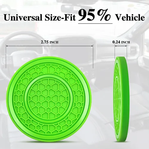 Vista 2 de Auprite Posavasos Insertable Universal para Portavasos de Auto de 2.75 Pulgadas de Diámetro para Accesorios Interiores de Automóvil, Paquete de 2