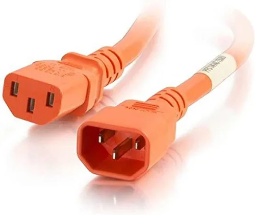 Vista 80 de Cable de alimentación C2G, cable de extensión corto, cable de extensión de alimentación, cable de alimentación de bloqueo, 10A, 250V, negro, 1 pie