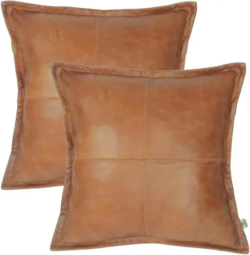 Vista 37 de Funda de almohada de cuero de cordero 100% cuero de cordero – Funda de cojín para sofá – Fundas decorativas para sala de estar y dormitorio, cuero
