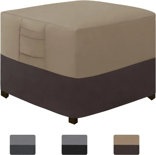 Vista 13 de Easy-Going Funda otomana para exteriores, funda impermeable para otomana de patio, funda resistente para muebles de exterior con asas acolchadas