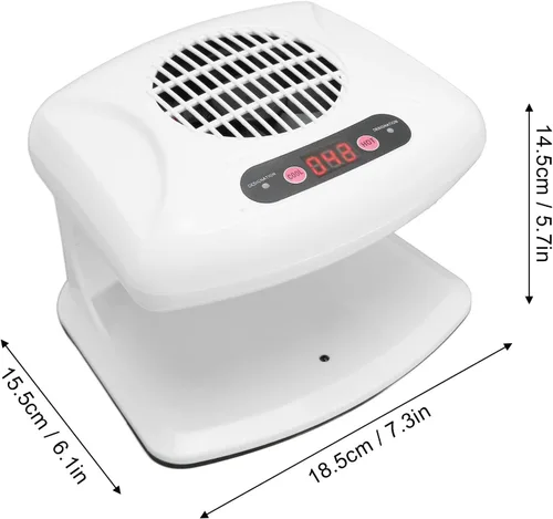 Vista 6 de Secador de aire de uñas blancas con sensor automático de motor giratorio, secador de ventilador de uñas para uso profesional en salones, sistema
