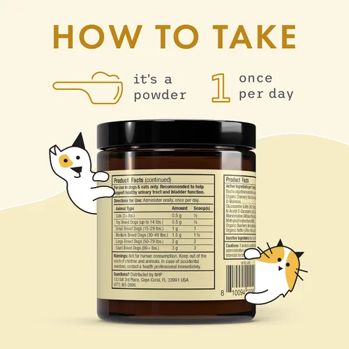 Vista 6 de Bark & Whiskers Soporte de vejiga, 3.17 oz (90 g), 90 cucharadas, apoya la salud del tracto urinario, con arándano y D-manosa, formulado por
