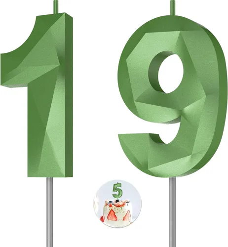 Vista 40 de Velas de cumpleaños con números (0 velas negras), forma de diamante 3D, decoración de pastel de feliz cumpleaños para niños y hombres, cumpleaños