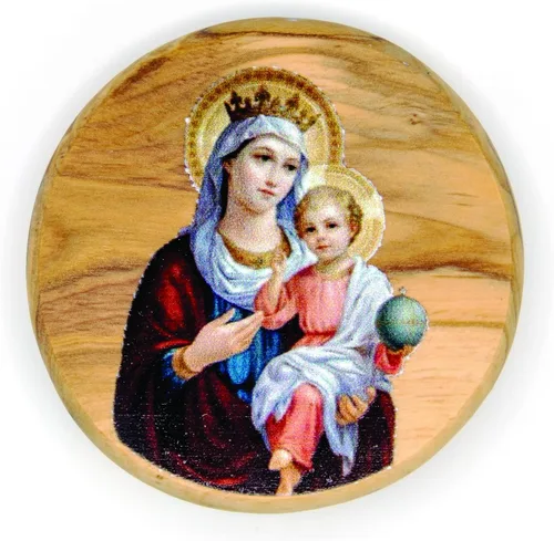 Vista 15 de Arcángel San Miguel, icono católico imán para nevera, madera de olivo, religiosa inspiradora religiosa, imanes de fe de Israel, hogar, cocina