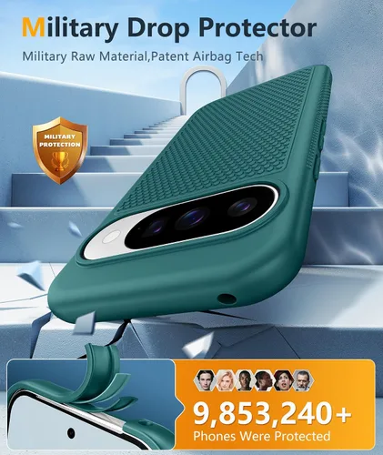 Vista 402 de FNTCASE Funda para iPhone 17 Pro: Fundas delgadas translúcidas de color azul claro compatibles con MagSafe, protección completa de la cámara