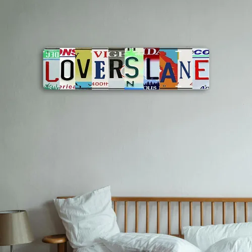 Vista 7 de Lovers Lane - Letrero de metal para decoración de pared para dormitorio, hogar y dormitorio, póster estético Y2K para mujeres, habitación femenina
