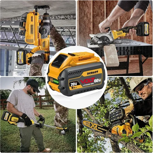 Vista 7 de 60V MAX 9000mAh Reemplazo para batería Dewalt de 60 voltios DCB606 DCB609 DCB612 DCB615 Compatible con herramientas eléctricas originales de 20V/60V