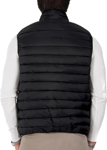 Vista 3 de Polu Chaleco acolchado para hombre, sin mangas, con cremallera, ligero, cálido, con bolsillos