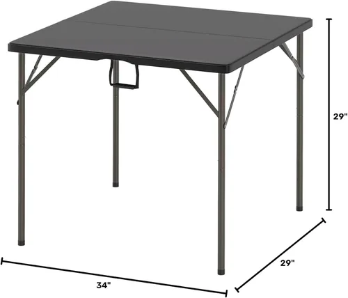 Vista 3 de BestOffice Mesa de tarjetas plegable negra cuadrada de 34 pulgadas