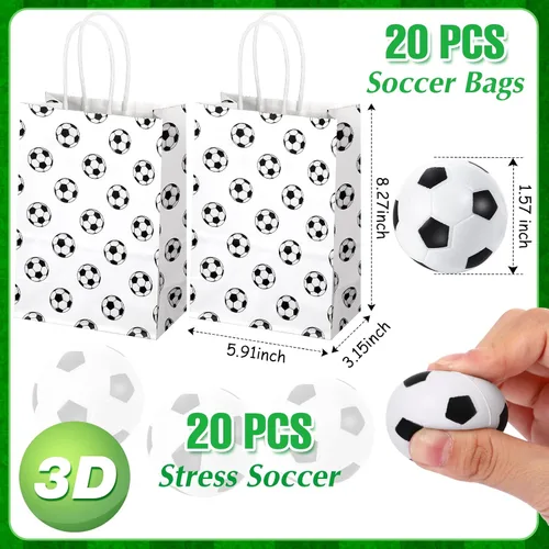 Vista 5 de Aoriher 194 piezas de fiesta de fútbol a granel deporte fiesta de cumpleaños regalo de fútbol bolsa de golosinas relleno mini pelota de fútbol