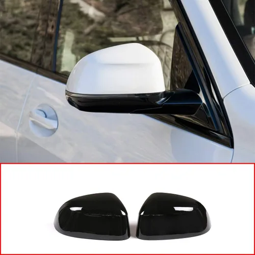 Vista 2 de Cubierta de tapa de espejo retrovisor lateral exterior ABS para BMW X5 X6 X7 F15 F16 G05 G06 G07 2014-2019 Accesorios de automóvil (negro brillante)