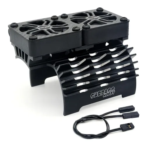 Vista 11 de Surpass Hobby - Ventiladores de refrigeración RC de 1.575 pulgadas, 16000 RPM de alto RPM, ventilador de motor de automóvil RC para 1/8 1/10 RC Car