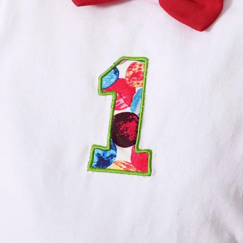Vista 17 de IDOPIP Traje formal para bebé niño para el primer cumpleaños de Cake Smash con corbatín y tirantes y pantalones cortos para sesión de fotos