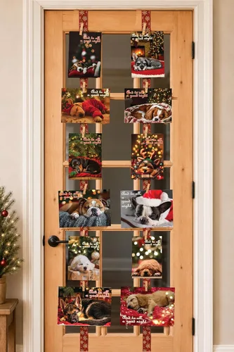 Vista 10 de Glory To Dog And To All A Good Night Sleepy Beagle Puppy - Juego de 12 tarjetas y sobres de Navidad