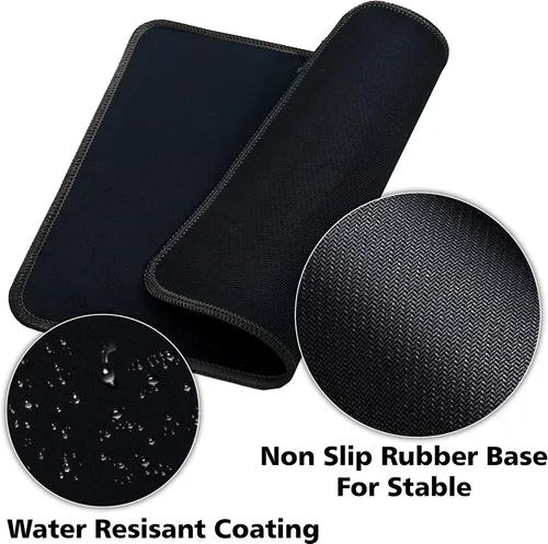 Vista 4 de SaiTech IT Paquete de 10 alfombrillas para mouse de 0.079 pulgadas con bordes cosidos, base de goma antideslizante, texturizadas e impermeables