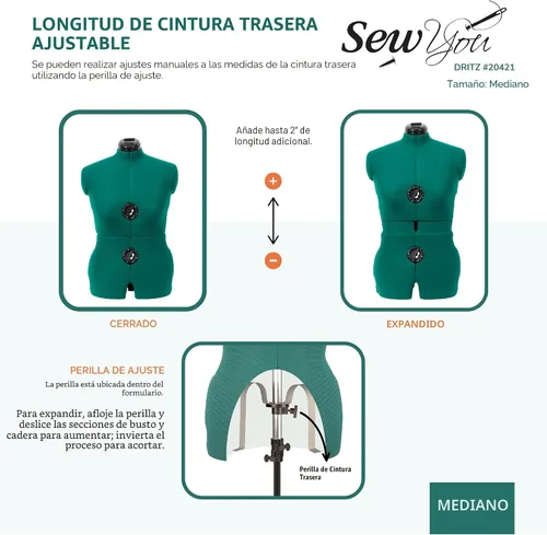 Vista 7 de Maniquí para costura Sew You de Dritz, ajustable, M