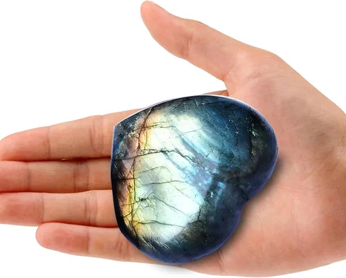Vista 9 de Roca de Labradorita Pequeña Lámina de Labradorita Azul Pulida Piedra de Cristal de Sanación en Bloque para Meditación Regalo Decoración del Hogar