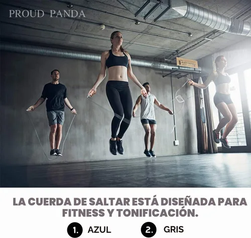 Vista 2 de Cuerda de saltar con peso de 1LB - Cuerda de saltar profesional con longitud ajustable y empuñaduras de silicona cómodas, cuerdas de saltar pesadas