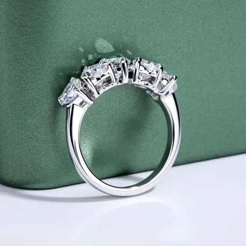 Vista 3 de Moissanite Eternity Rings, S925 Sterling Silver Anniversary Band for Women Plateado