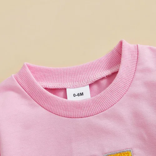 Vista 31 de Traje de San Valentín para bebé, niña, niño, traje de San Valentín, sudadera de manga larga con estampado de corazón