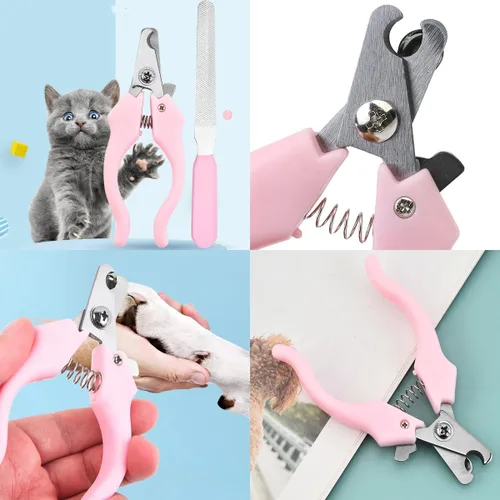 Vista 5 de Juego de 7 cepillos para perros, cepillo de limpieza para perros, cepillo autolimpiante con cortauñas, peine para pulgas y cepillo de baño de champú