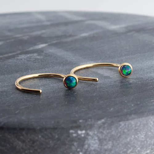 Vista 28 de Half Huggie Gold Hoop Earrings for Girls Women Tiny Cartilage Birthstone Stud Piercing Earring Hypoallergenic Earring Screw Back Dainty Hug Hoops