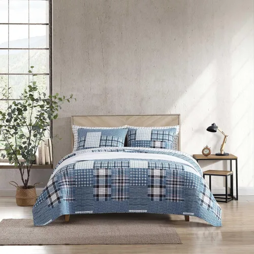 Vista 11 de Eddie Bauer - Juego de edredón twin, ropa de cama de algodón naturalmente suave con una sensación ligera para comodidad durante todo el año Marrón