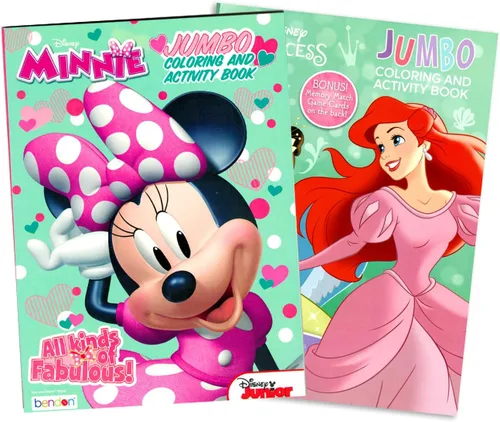 Vista 5 de Disney Classics - Libros para colorear y actividades para niños, paquete para colorear a granel con Mickey Mouse, Minnie, Ariel con calcomanías
