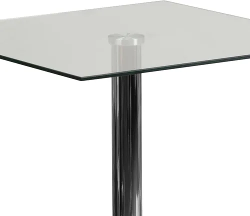 Vista 5 de Flash Furniture Fredrick - Mesa cuadrada de cristal de 23.75 pulgadas con base cromada de 30 pulgadas de alto