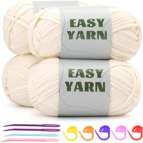 Vista 8 de 12x50g (1.43kg) Hilo de Ganchillo, Hilo para Tejer, 12x79.6m Mezcla de Algodón y Nylon Multicolor para Principiantes con Puntos Fáciles de Ver 12