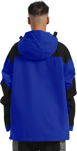 Vista 59 de GSOU SNOW Chaqueta de esquí para hombre, abrigo de nieve para snowboard, cálido, invierno, impermeable, con capucha