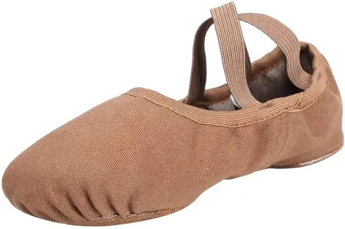 Vista 3 de Linodes Zapatos de baile para niñas, de lona elástica con suela dividida para mujer