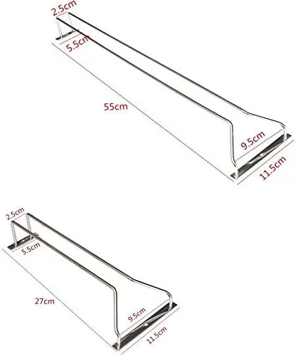 Vista 5 de Hofumix - Estante para copas de vino, estante de acero inoxidable para colgar copas de vino debajo del gabinete, estantes de almacenamiento