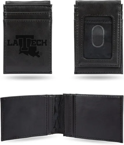 Vista 160 de Cartera de bolsillo frontal grabada con láser NCAA - Compacta/Cómoda/Delgada