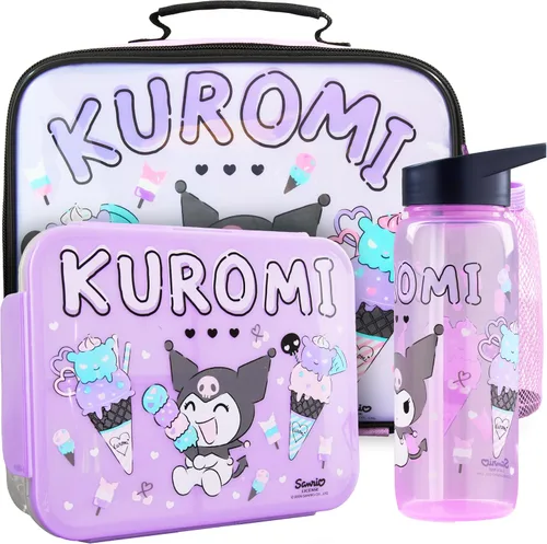 Vista 8 de Get Trend Cinnamoroll Girls Lunch Bag, Bento Box & Water Bottle 3 Piece Set Light Blue/Pink Cinnamoroll